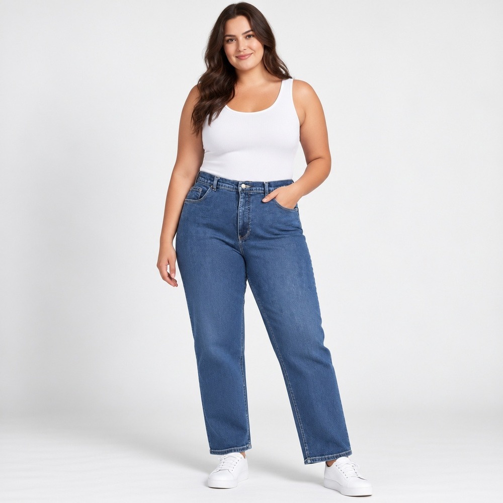 Route 66 Jeans Women 17/18 Blue Stretch Fit High Rise Straight Leg Denim